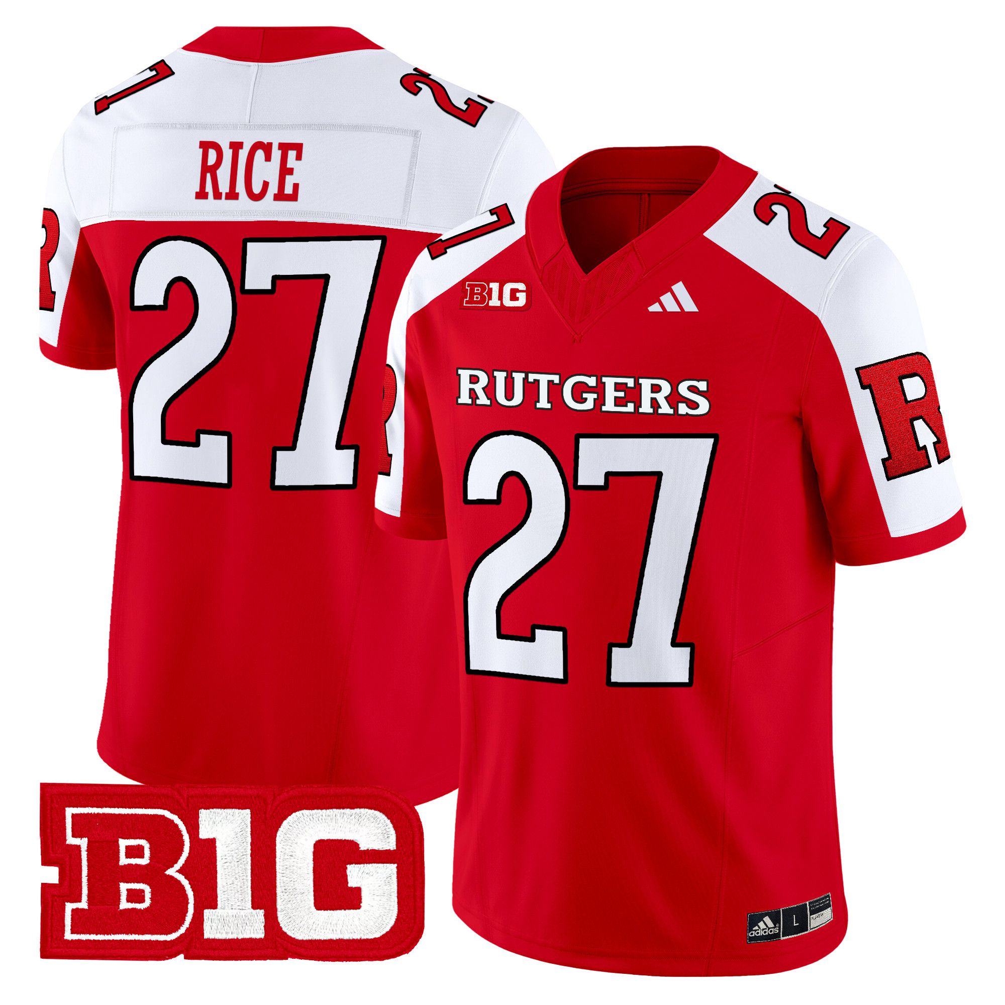 Men Rutgers Scarlet Knights #27 Rice Red 2024 Vapor Limited NCAA Jersey->ncaa teams->NCAA Jersey